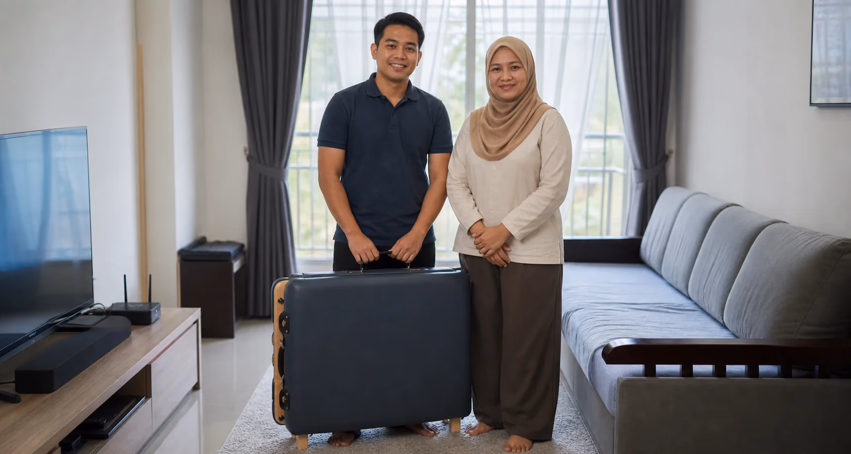 Pasukan urutan lawatan ke rumah Melayu yang profesional