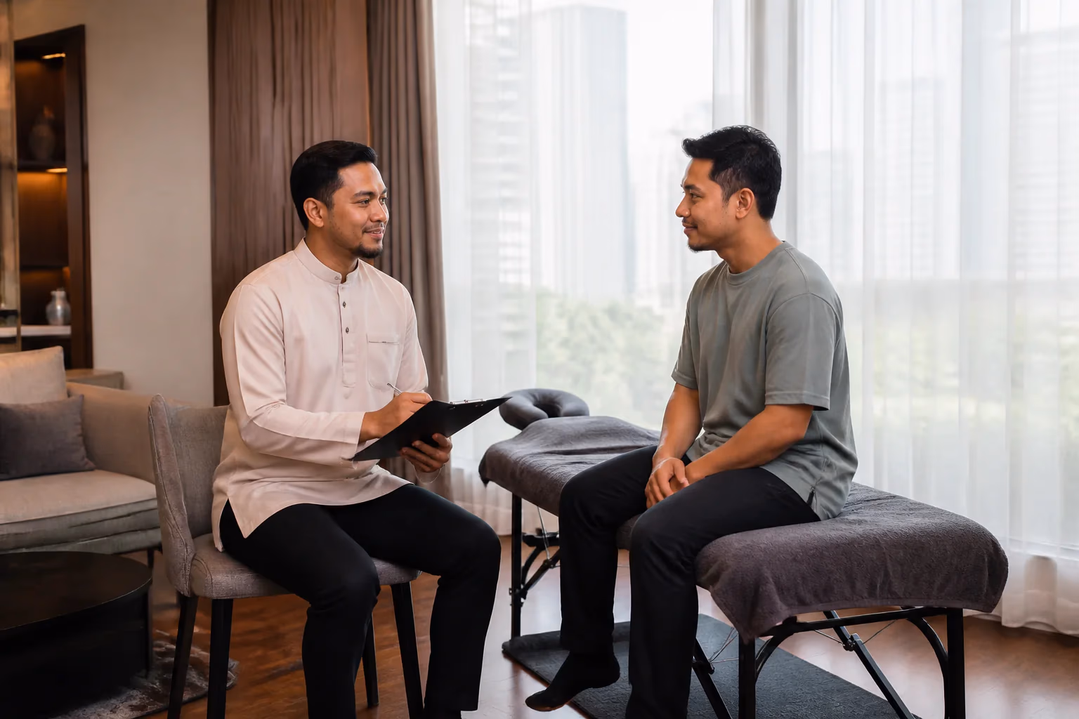 Konsultasi urutan peribadi di kediaman premium Kuala Lumpur